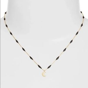 ARGENTO VIVO Beaded Enamel Crescent Pendant Necklace in Gold
